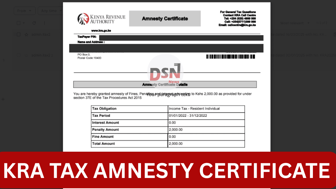 How KRA Tax Amnesty Works And Who Benefits