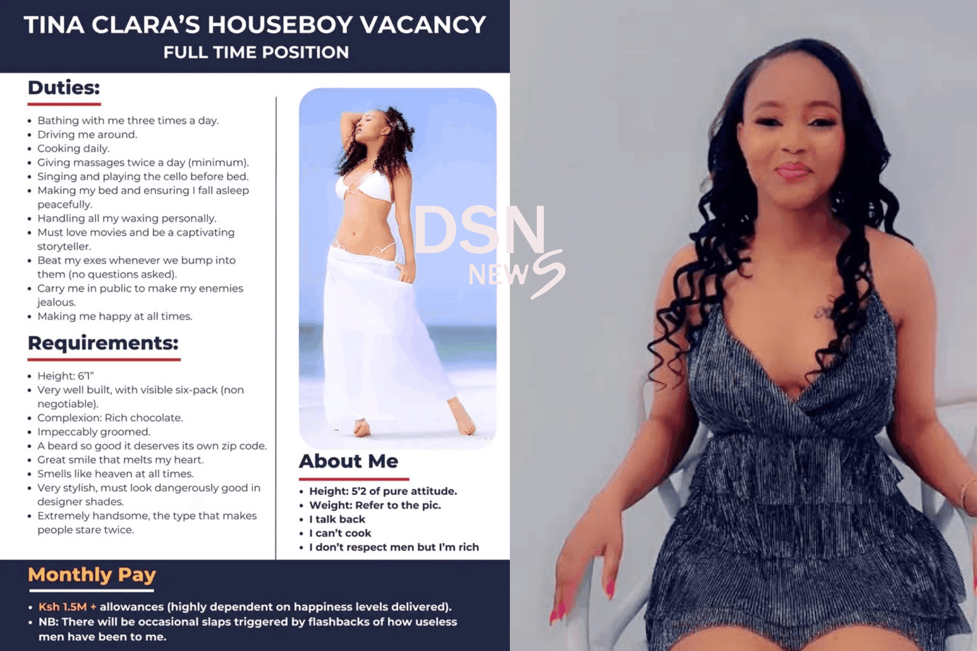 Tina Clara’s Million-Shilling Houseboy Offer: When Desire Meets Satire